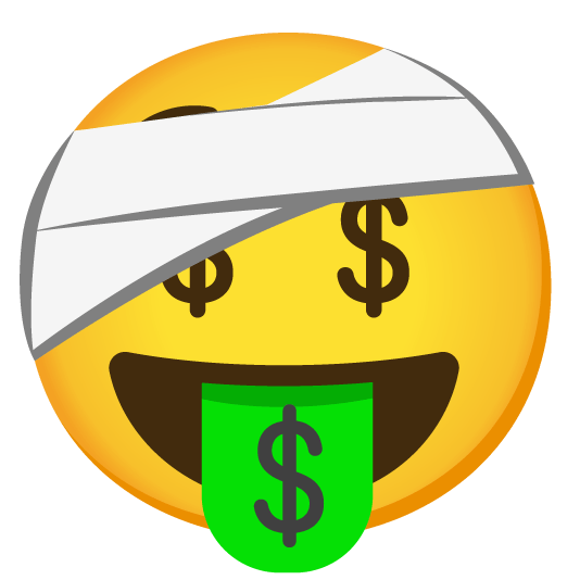 face with head bandage money mouth face