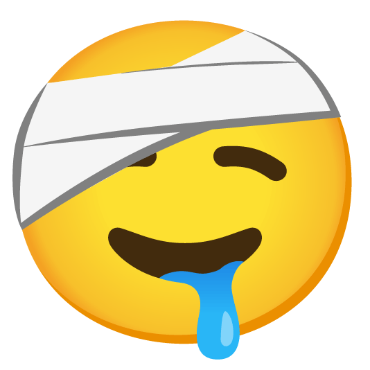 face with head bandage drooling face