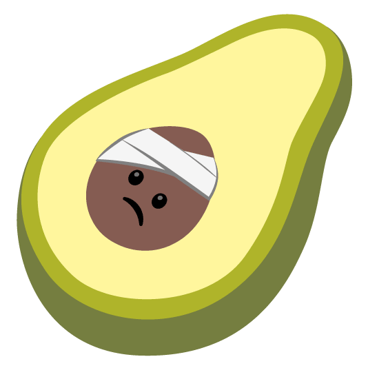 face with head bandage avocado