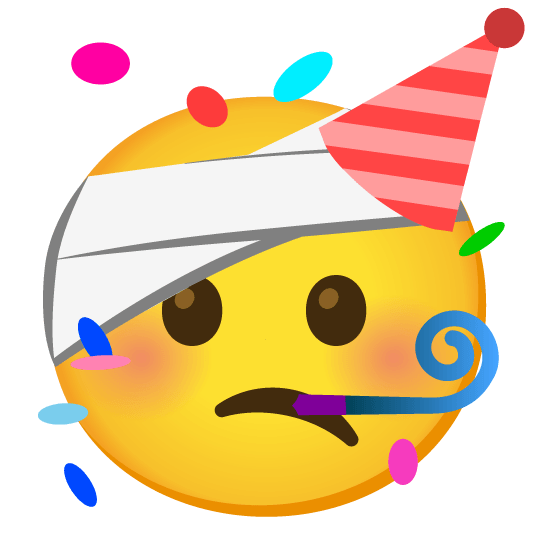 face with head bandage partying face