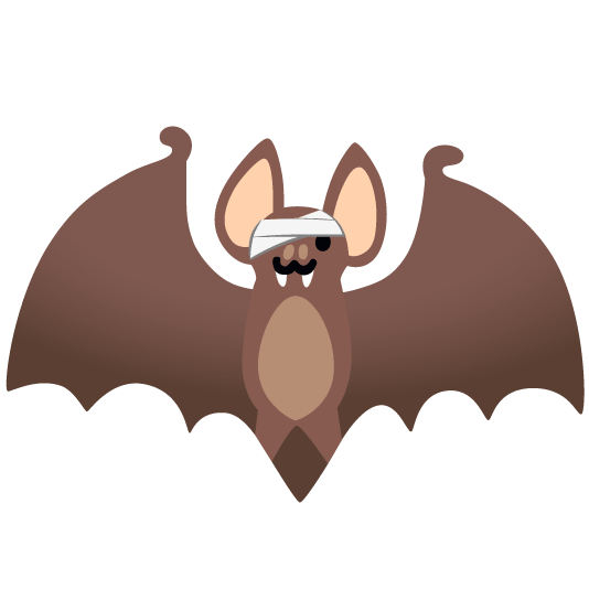 face with head bandage bat