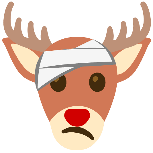 face with head bandage deer