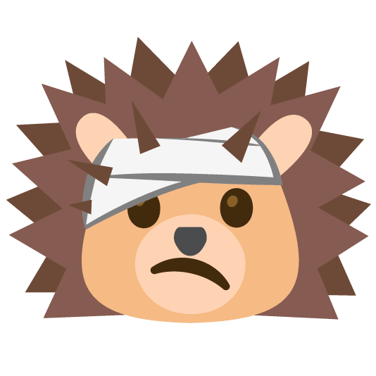 face with head bandage hedgehog