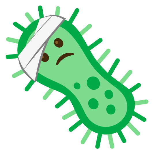 face with head bandage microbe