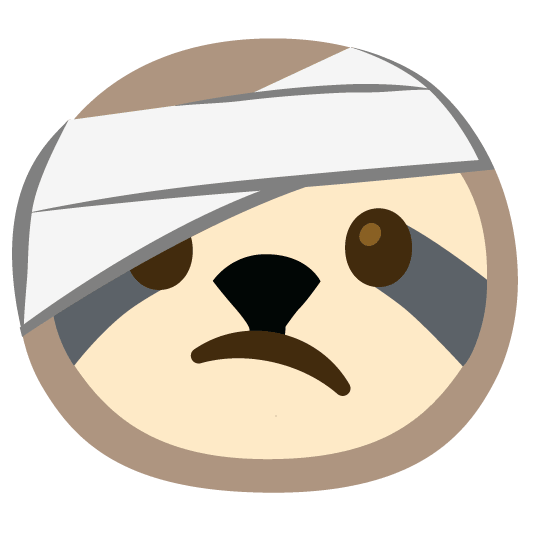 face with head bandage sloth