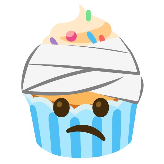 face with head bandage cupcake