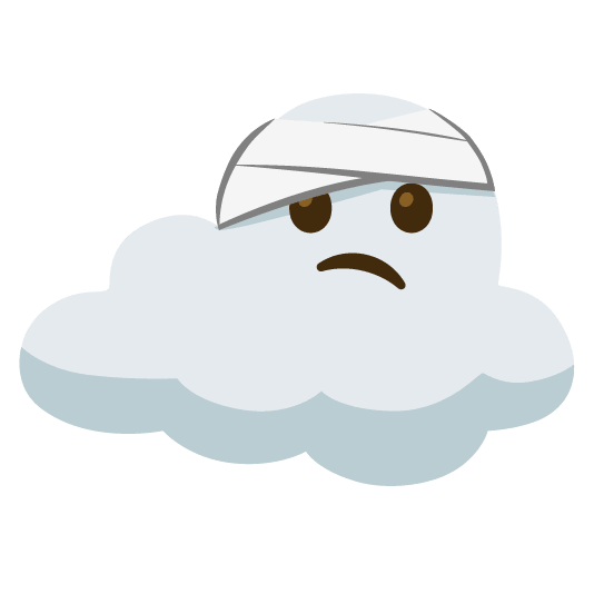 face with head bandage cloud
