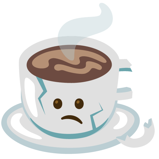 face with head bandage coffee