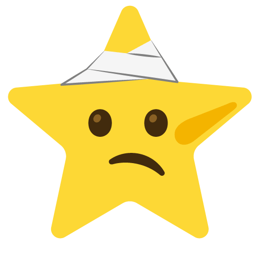 face with head bandage star