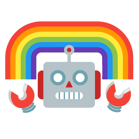 robot face rainbow
