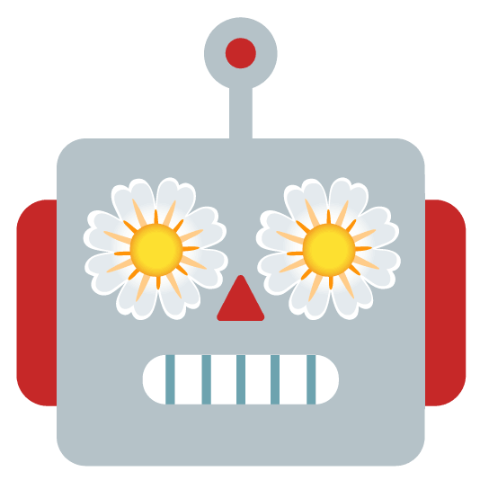 robot face blossom