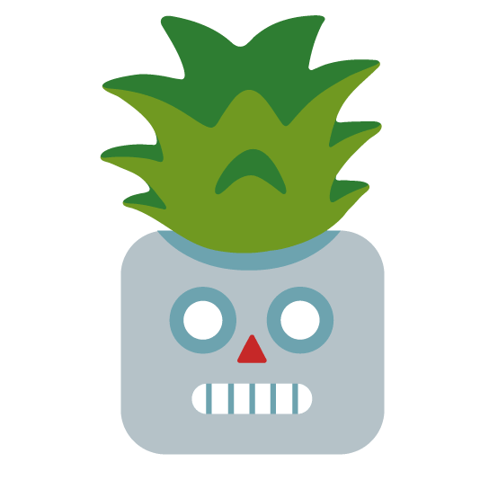 robot face pineapple