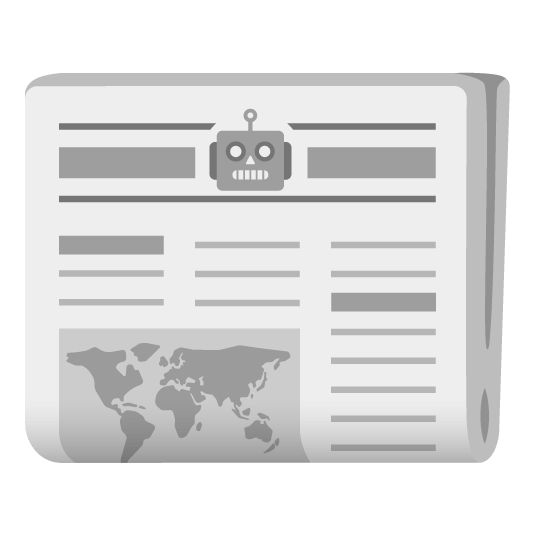 robot face newspaper