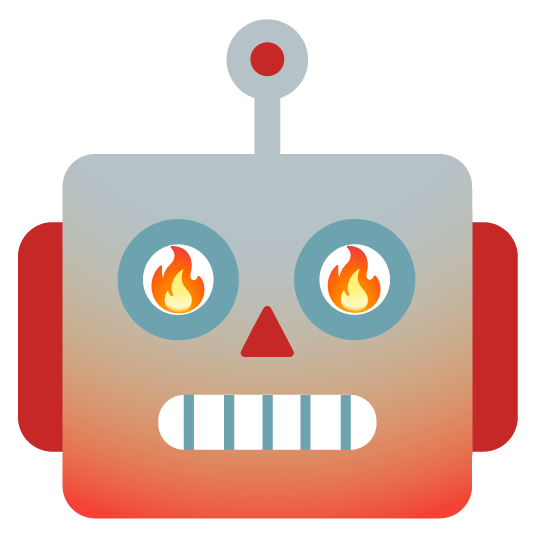 robot face fire