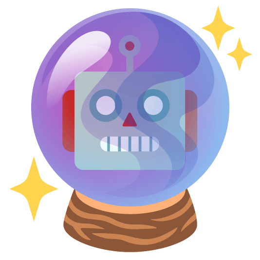 robot face crystal ball