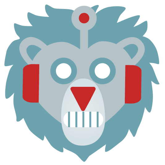 robot face lion face