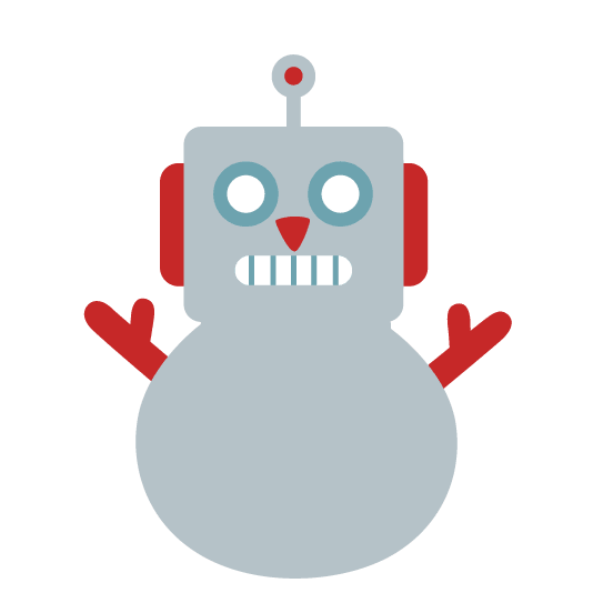 robot face snowman without snow