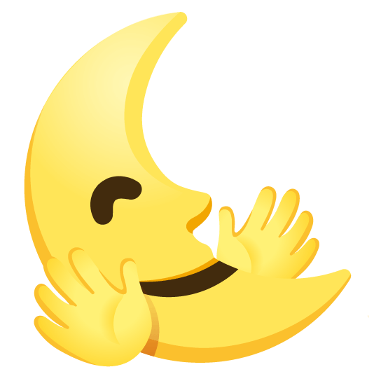 hugging face last quarter moon with face