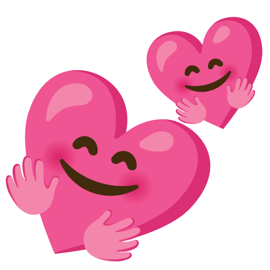 hugging face two hearts