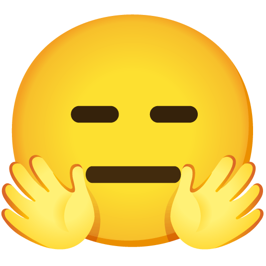 hugging face expressionless