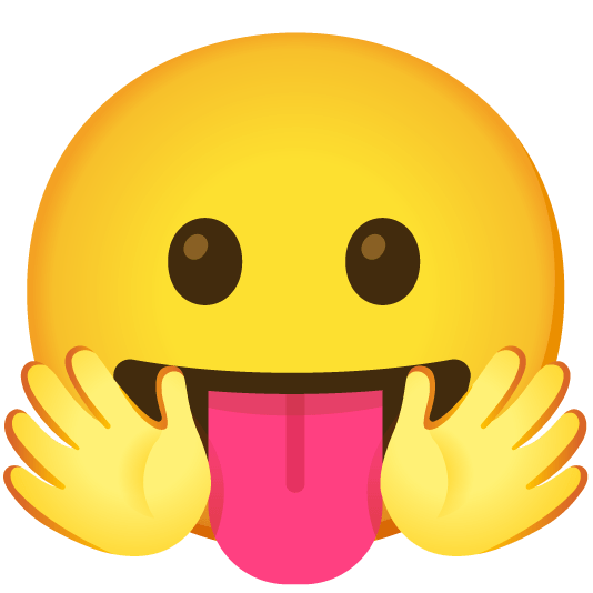 hugging face stuck out tongue