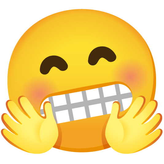 hugging face grimacing