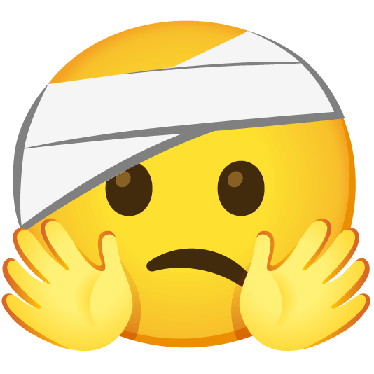 hugging face face with head bandage