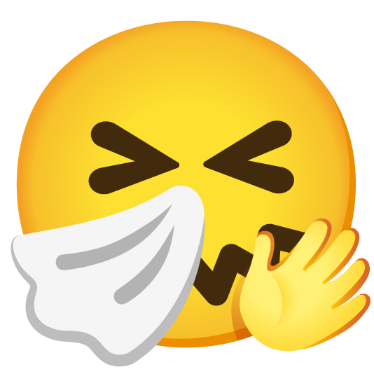 hugging face sneezing face