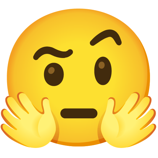 hugging face face with raised eyebrow