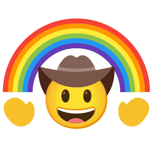 face with cowboy hat rainbow