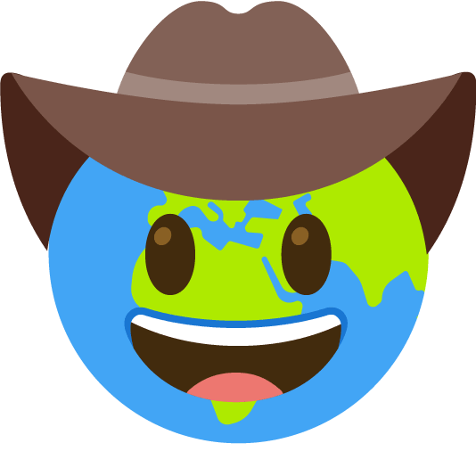 face with cowboy hat earth africa