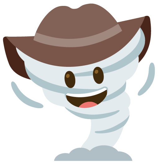 face with cowboy hat tornado