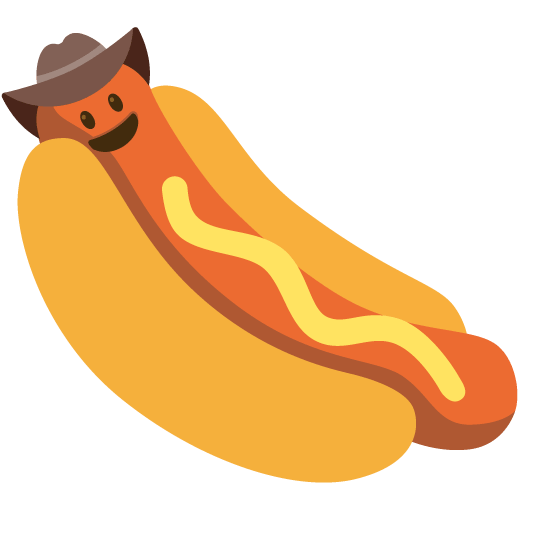 face with cowboy hat hotdog