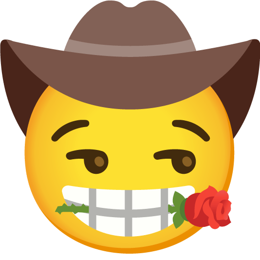 face with cowboy hat rose