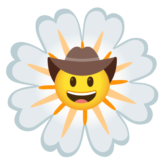face with cowboy hat blossom