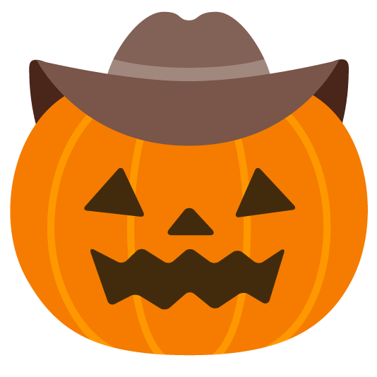 face with cowboy hat jack o lantern