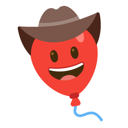 face with cowboy hat balloon