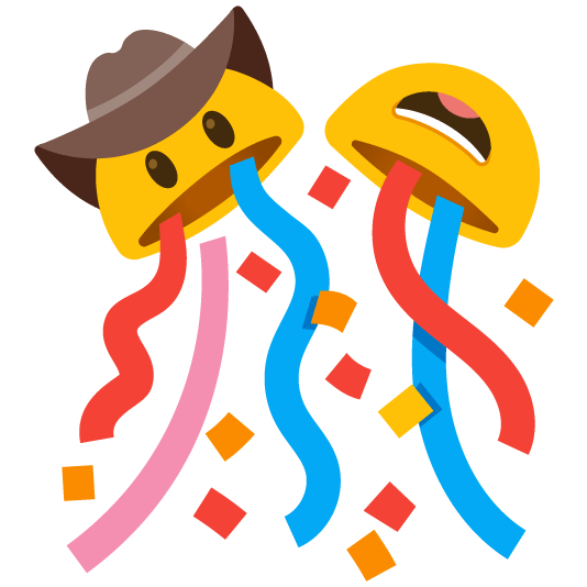 face with cowboy hat confetti ball