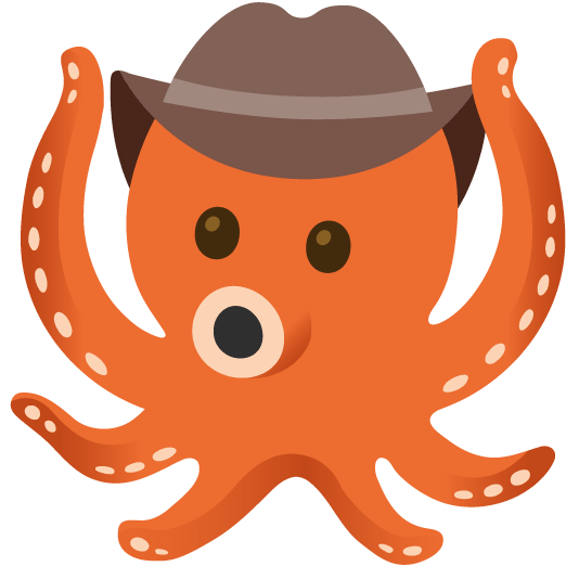 face with cowboy hat octopus