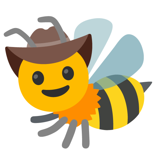 face with cowboy hat bee