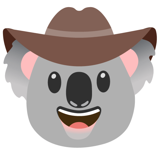 face with cowboy hat koala