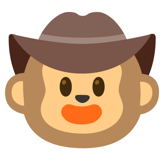face with cowboy hat monkey face