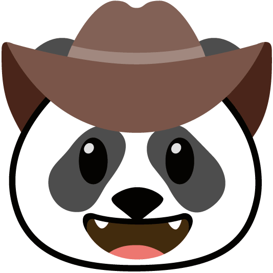 face with cowboy hat panda face