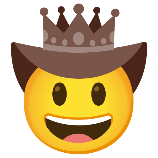 face with cowboy hat crown