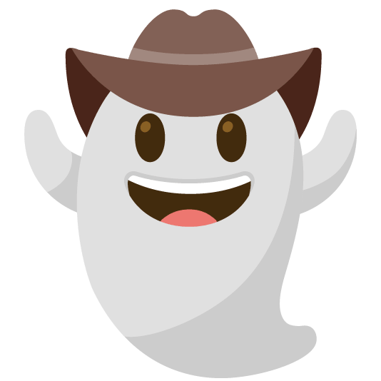face with cowboy hat ghost