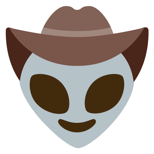 face with cowboy hat alien