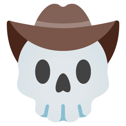 face with cowboy hat skull