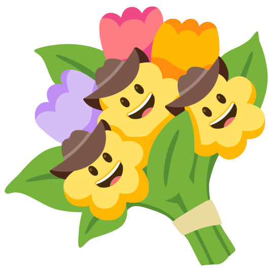 face with cowboy hat bouquet
