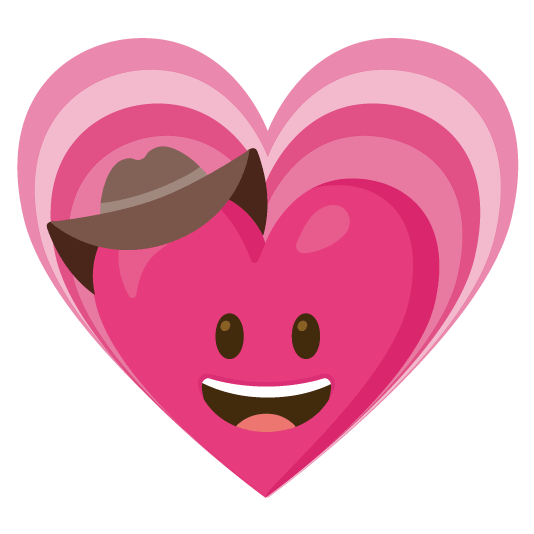 face with cowboy hat heartpulse