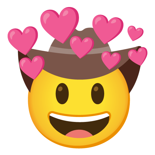 face with cowboy hat cupid
